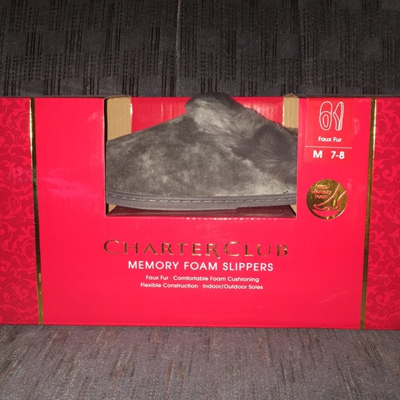 charter club memory foam slippers